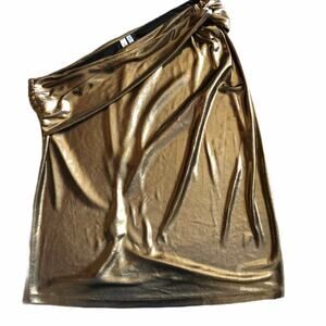 Robbi & Nikki Metallic Gold One Shoulder Top